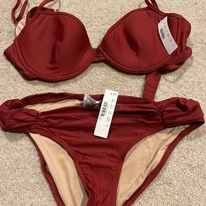 NWT JCrew bikini bra style top 38C bottoms Small- but may fit a medium